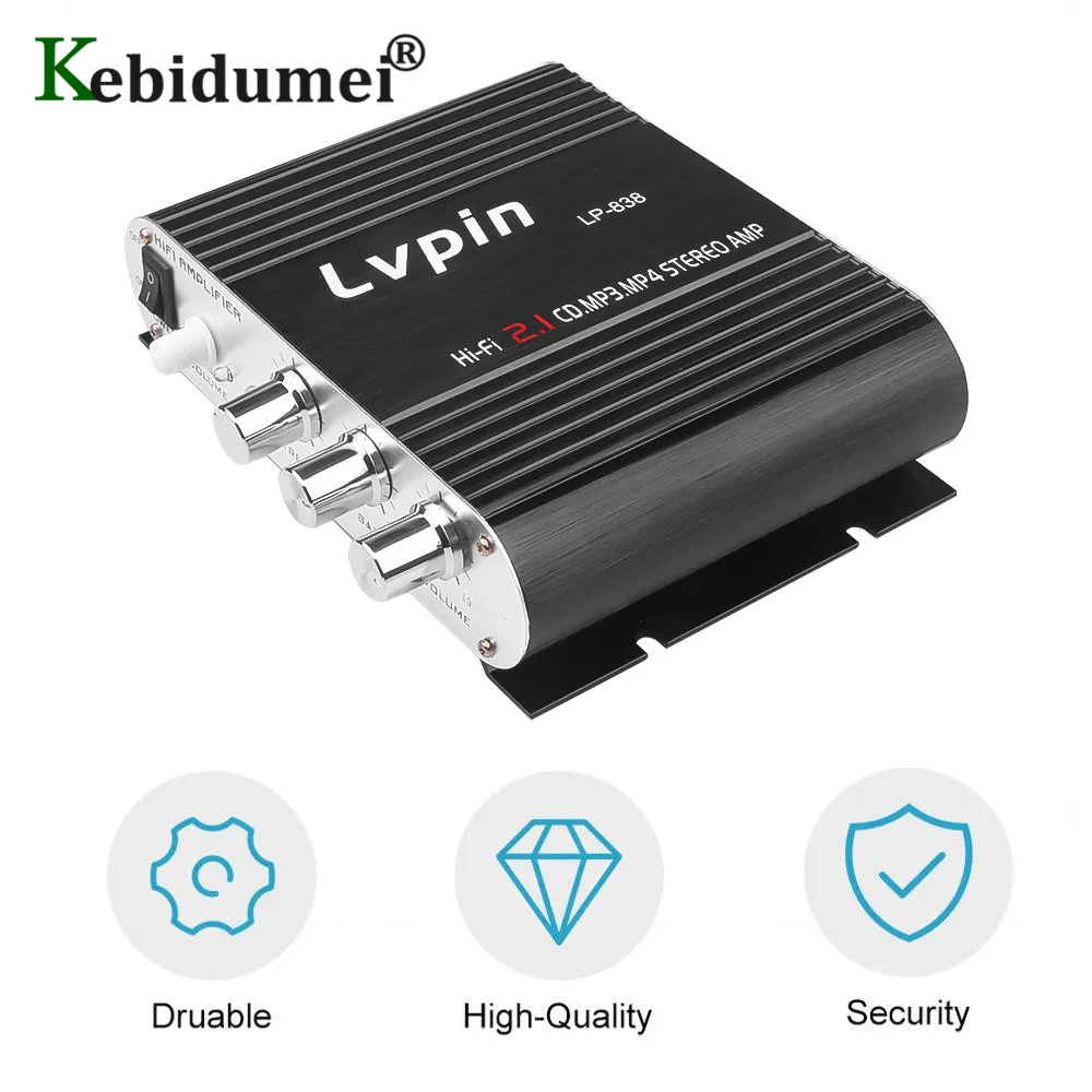 Для LVPIN Hi Fi стерео усилитель 12V 200W Мини MP3 автомобиль радио Каналы 2 дома супер бас