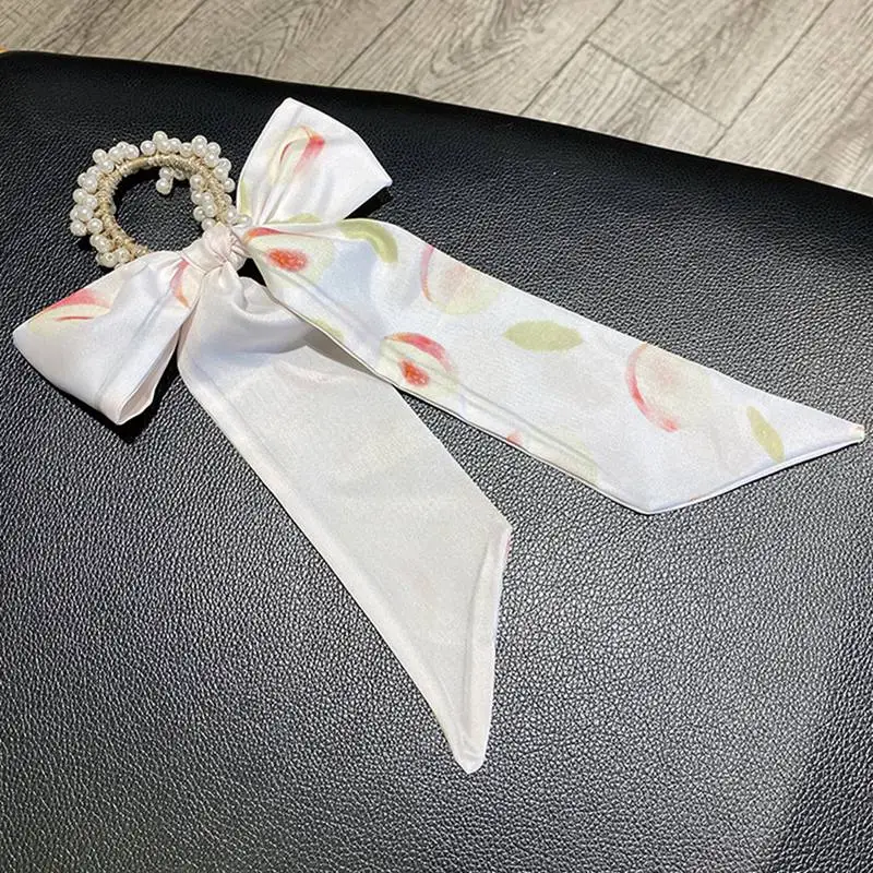 

Жемчужная лента для волос, модные аксессуары, Женская высокоэластичная лента для волос с бусинами и бантом, резинка, лента для волос, головн...