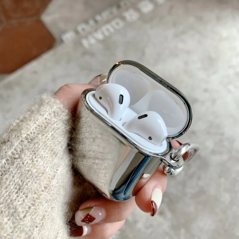 Чехол для наушников с гальваническим покрытием Airpods 1 2 3 простой защитный чехол