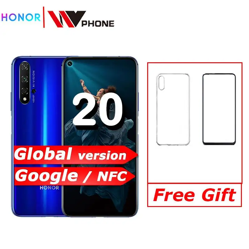 Глобальная версия Honor 20 6 ГБ Оперативная память 128 Гб Встроенная память NFC 48MP Quad Камера s Kirin 980 Octa Core 32MP Фронтальная камера Камера 6,26 дюйм смартфон ...