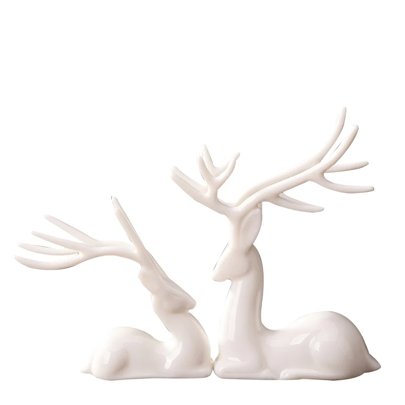 

Oriental art mutton jade ceramic statue sculpture, ceramic handicraft decoration, home living room lucky small decoration