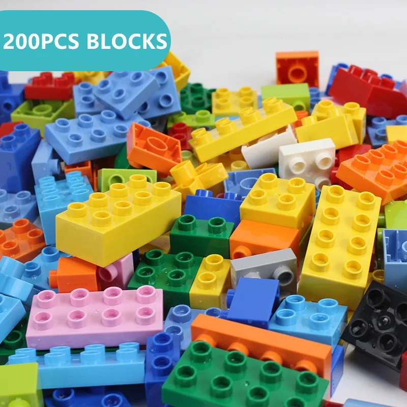

200PCS Large Particle DIY Creative Building Blocks Colorful Bulk Sets Brinquedos Bricks Early Learning Educational Toys for Kids