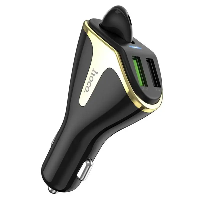 Hoco E47 2 в 1 двойной USB порт автомобильное зарядное устройство беспроводное Bluetooth наушники с микрофоном Поддержка прямой доставки