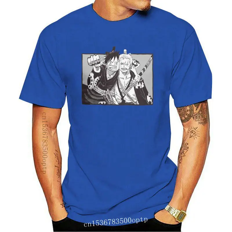 

Luffy And Zoro цельные мужские футболки Аниме Новинка футболки с коротким рукавом круглым вырезом Футболка 100% хлопок классическая одежда