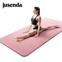 jusenda 1015mm yoga mat edge covered non slip matt sports tear resistant nbr fitness mats gym pilates pads with yoga bag strap