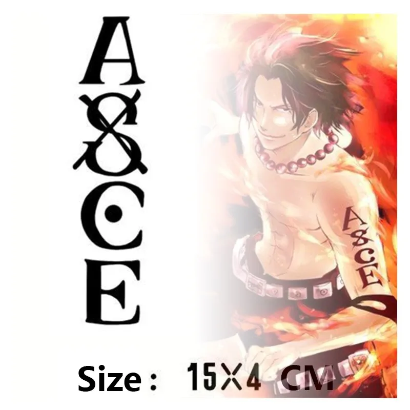 

Аниме One Piece Cos Fire Fist Ace английская буква ASCE тату наклейки водонепроницаемые руки моделирование тату аксессуары для косплея подарки