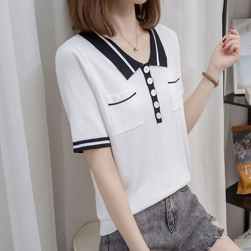 

Floral Stripe T Shirt Women Summer Fashion T Shirt Female Streetwear T-shirt Black