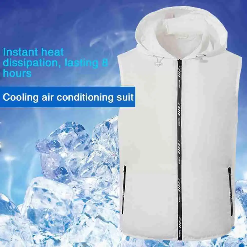 

Men Summer Air Conditioning Clothing Fan Cooling Vest Usb Vest Sport Man Vest Cooling Cooling Summer Hood Outdoor Charging J5r7