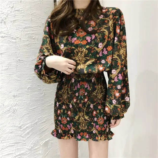 

2020 Fashion WOMEN Ruffles Long Sleeves Dresses Office Lady Casual Dresses Holiday Beach Vestidos For Women Date Dress