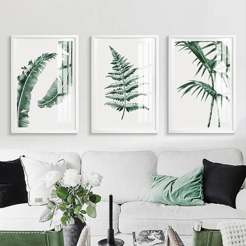 Настенные картины воды цвет лист тропического растения плакат Nordic Стиль Печать