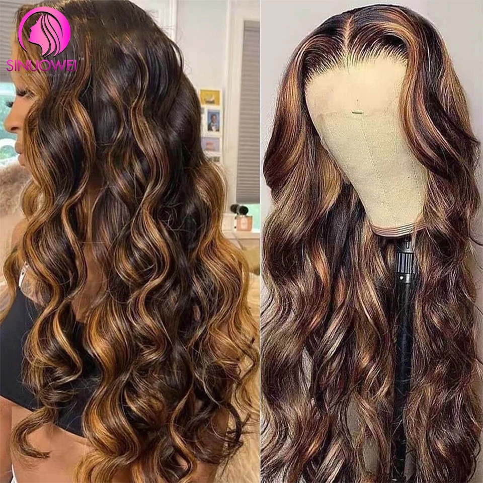 Highlight Wig Human Hair Ombre 13x4 Lace Front Wigs Honey Blonde Body Wave 4x4 Lace Closure Wigs Indian Hair Wig For Black Women
