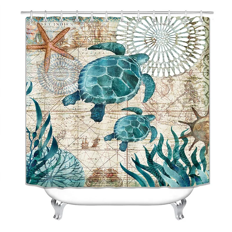 

Waterproof Shower Curtains BathroomNon-Slip Rug Toilet Lid Cover Bath Mat Cortina de ducha impermeableRideau de douche toilette