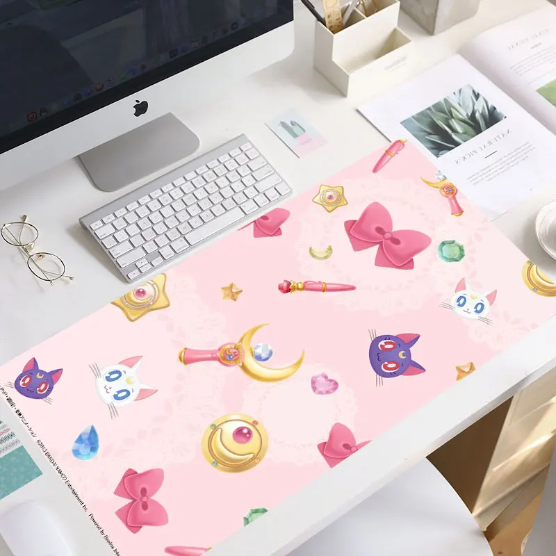 

Большой коврик для мыши в стиле аниме kawaii, большой резиновый игровой коврик, скоростной коврик для мыши в стиле Kawaii XL, клавиатура с блокировк...
