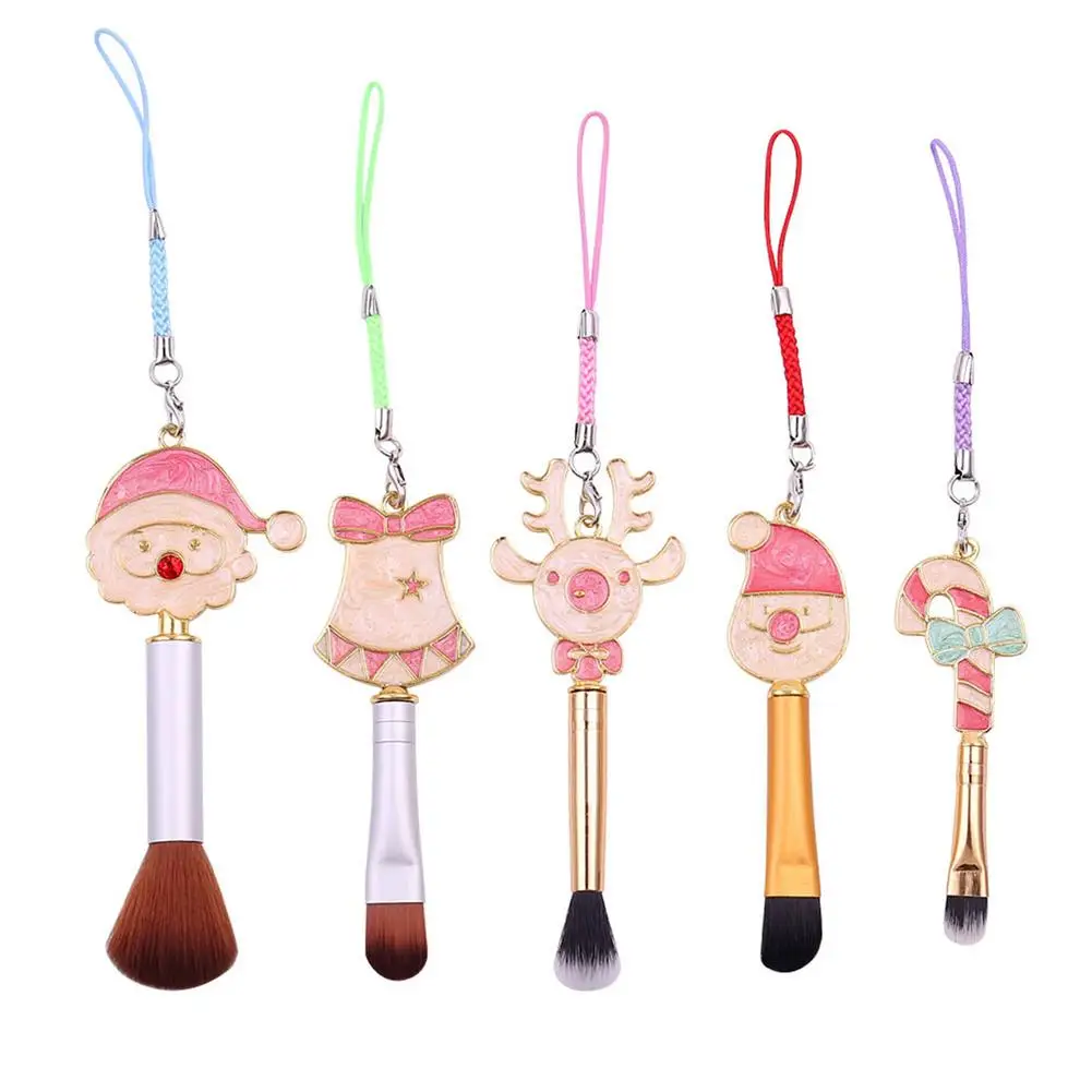 

Christmas Makeup Brushes Set Christmas Wand Santa Claus Elk Candy Bell Tree Wreath Pattern Make Up Kit Cosmetic Makeup Tool Sets