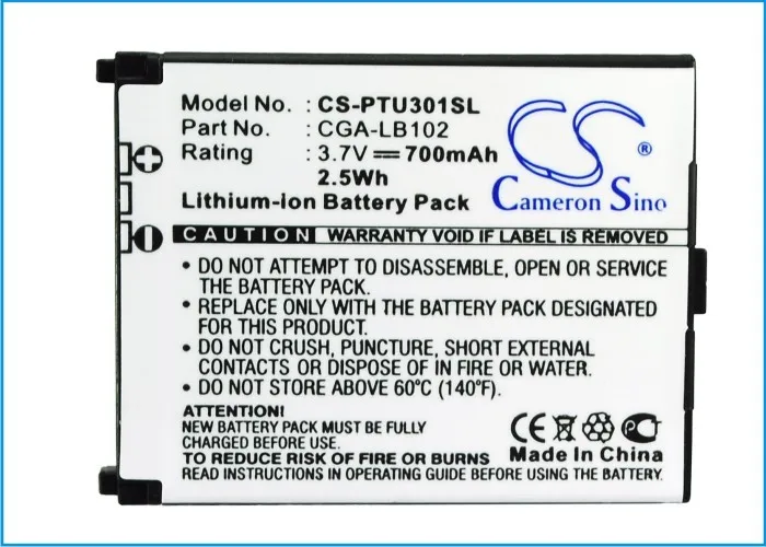 

CameronSino for PANASONIC KX-TU301 KX-TU301 GME KX-TU311 KX-TU321 KX-TU325 KX-TW221 CGA-LB102 battery