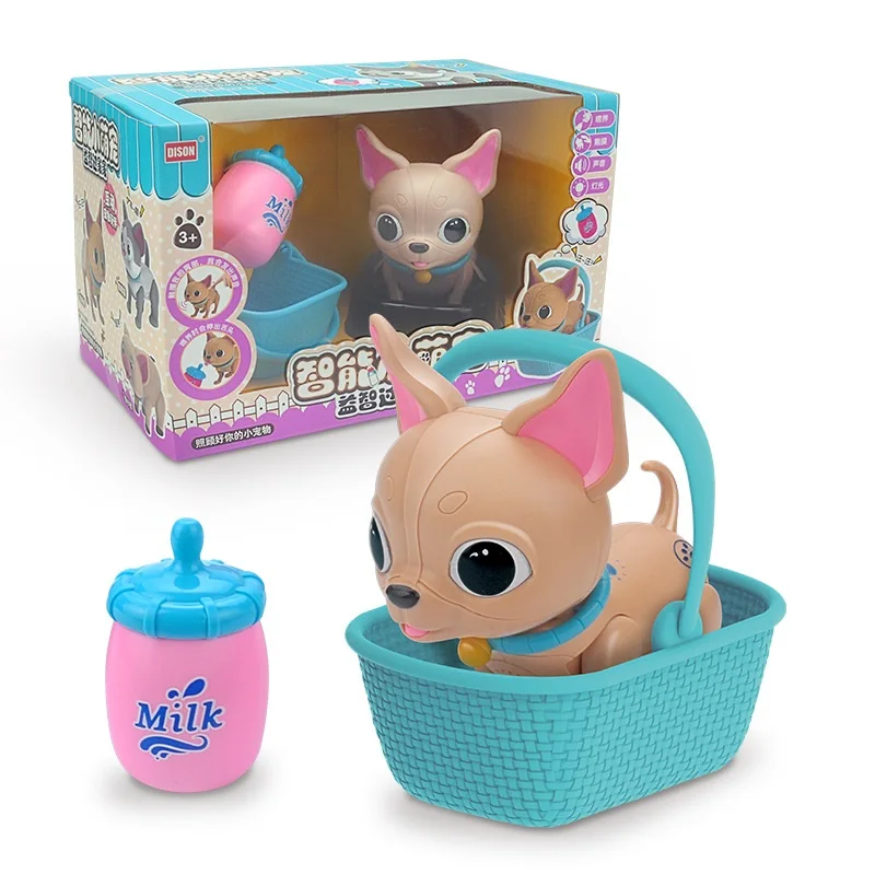 Dog Интерактивные игрушки умная собака кошка свинья игрушки милые животные Робот СВЕТОДИОДНЫЙ звук глаза умные электронные игрушки для домашних животных для детей - Цвет: Dog