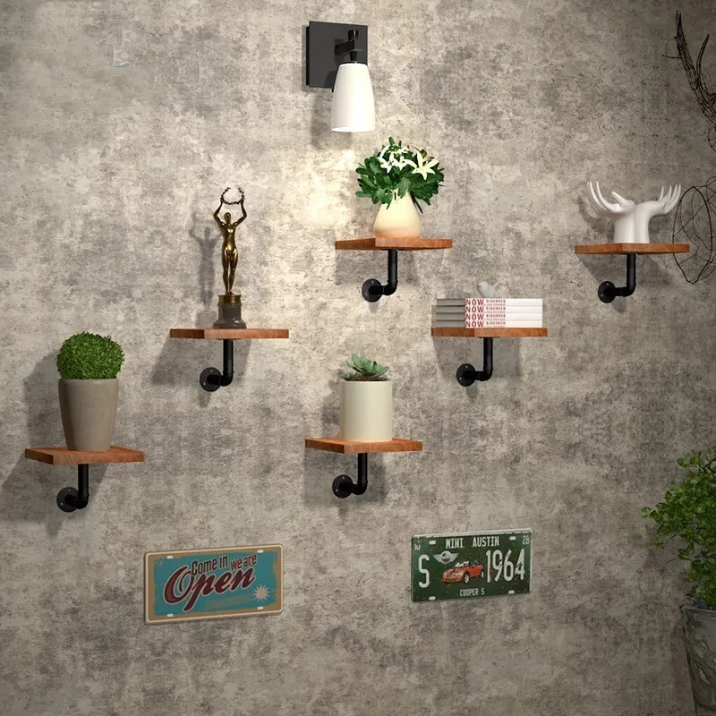 Промышленная декоративная настенная полка плавающая подвесная для хранения