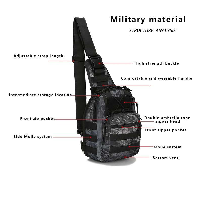 

Military Hiking Trekking Backpack Sport Climbing Shoulder Bag Tactical Camping Hunting Daypack Fishing Multifunction Outdoor Bag