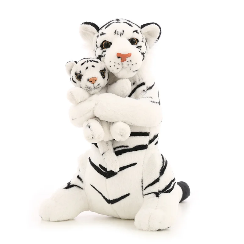 

New Simulation Tiger Soft Stuffed Animal Plush Toys Mother and Baby Tiger Doll Cute Creative Doll Decoration Birthday Gift