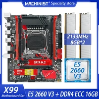 machinist x99 motherboard lga 2011 3 kit set combo with xeon e5 2660 v3 cpu processor 16gb 28gb ddr4 ecc ram memory nvme m 2