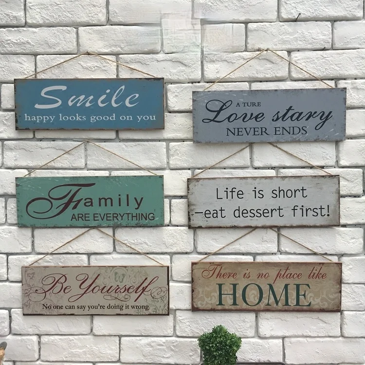 

Hanging Wooden Decorative Plates Rectangular Vintage Decorative Plates Home Rustic Placas Decorativas Garden Accessories EI50ZS