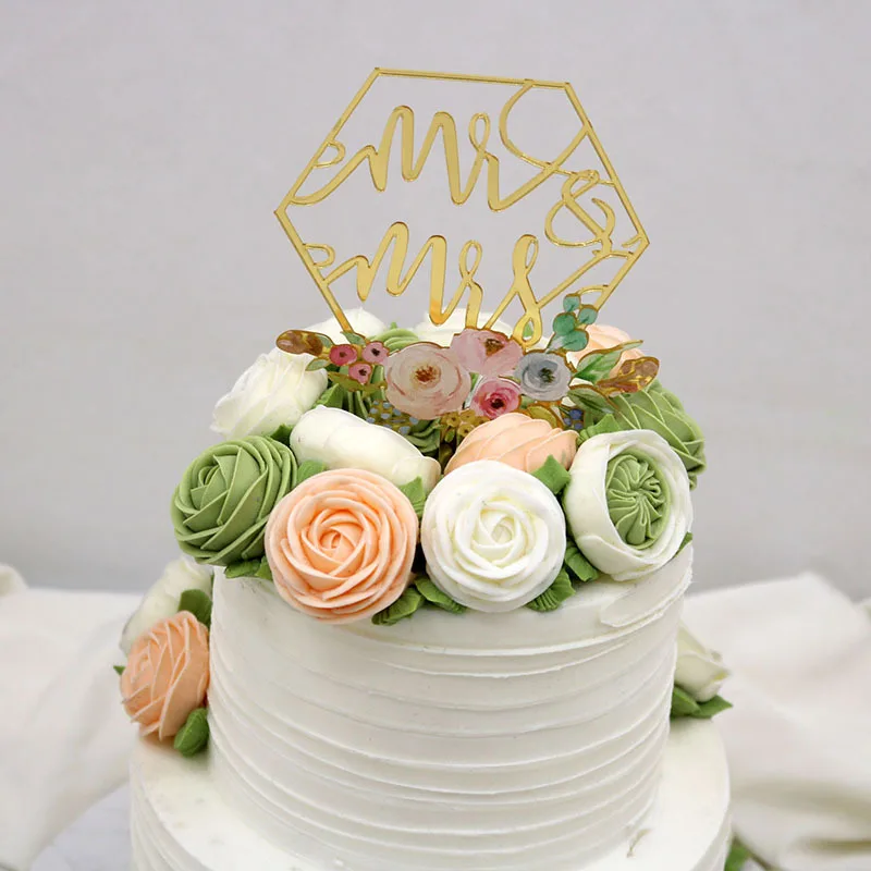

Distinctive Mr&Mrs Wedding Acrylic Cake Topper Gold Wedding Cupcake Topper Supplies for Wedding Party Cake Decorations 2020 New