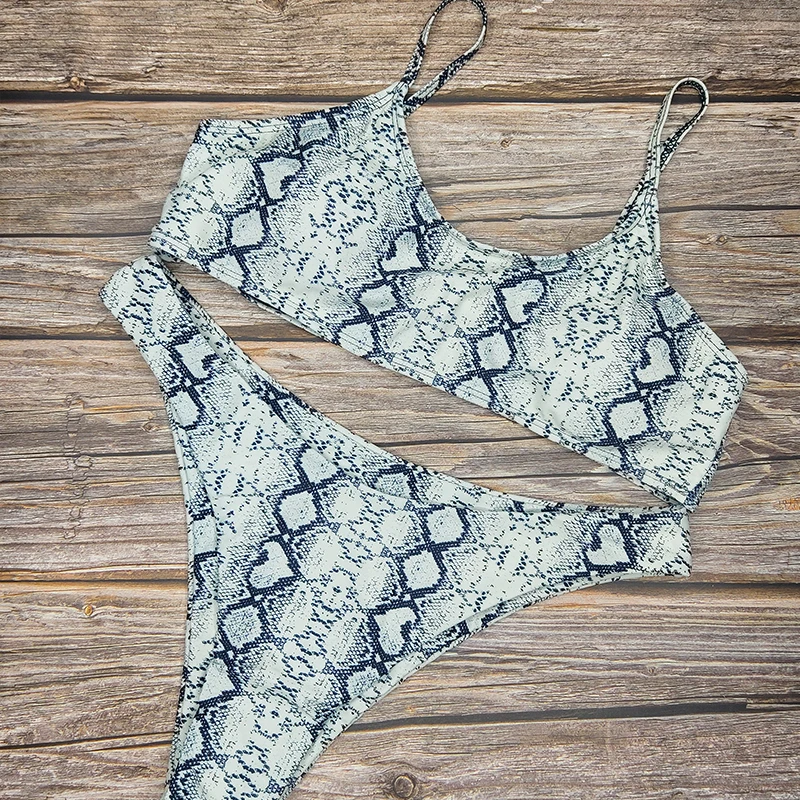 Купальник бикини женский с низкой талией пикантный купальник леопардовым