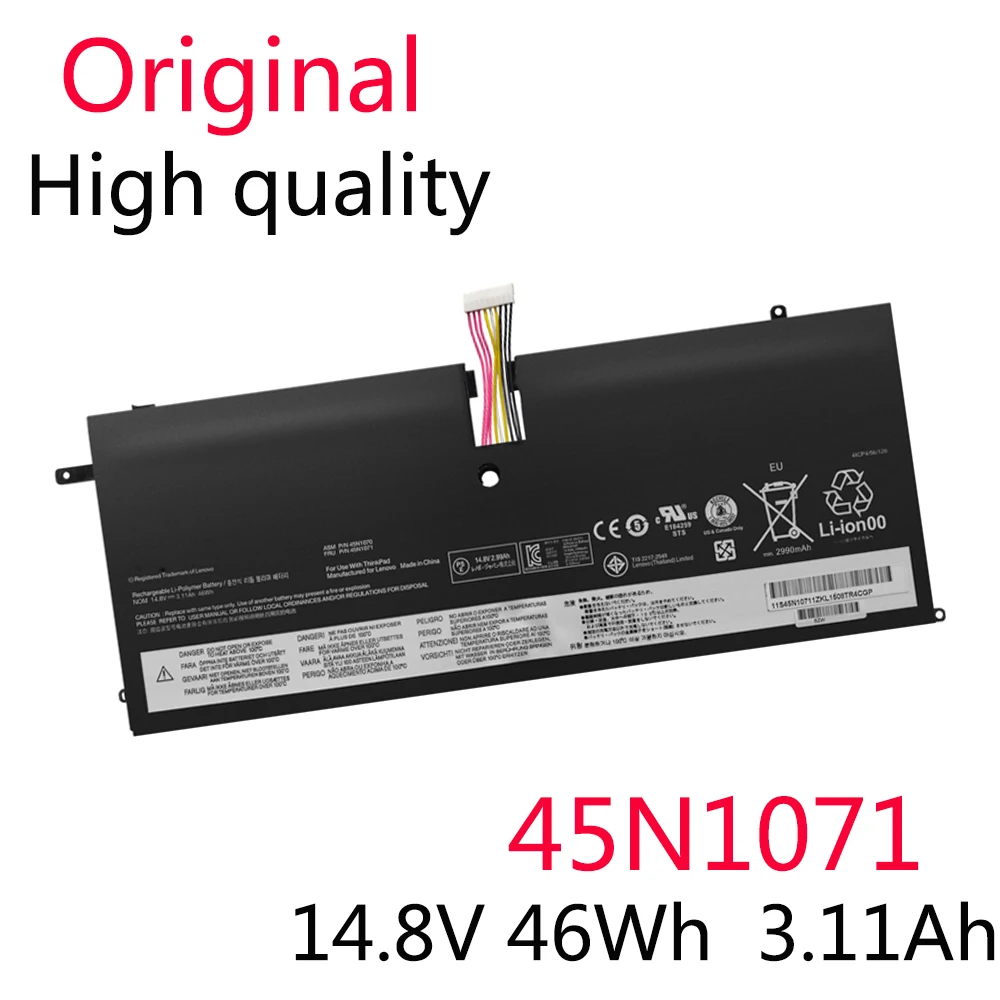

Оригинальный новый аккумулятор 45N1070 45N1071 для Lenovo ThinkPad X1 Carbon Series 3444 3448 3460 Series 14,8 V 46Wh/3.11Ah