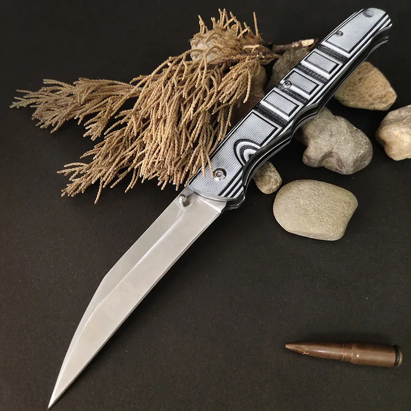 

Складной нож из стали D2, карманный нож с ручкой G10, портативный ручной инструмент для повседневного использования на природе, для кемпинга, а...