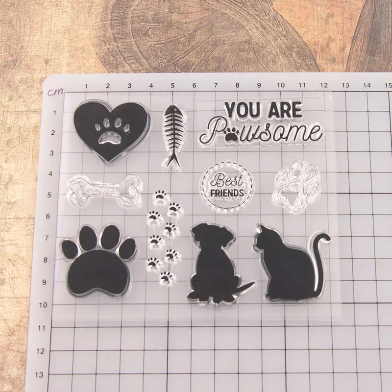 Печать WaxLittle Cat Dog силиконовые прозрачные штампы для скрапбукинга DIY альбом