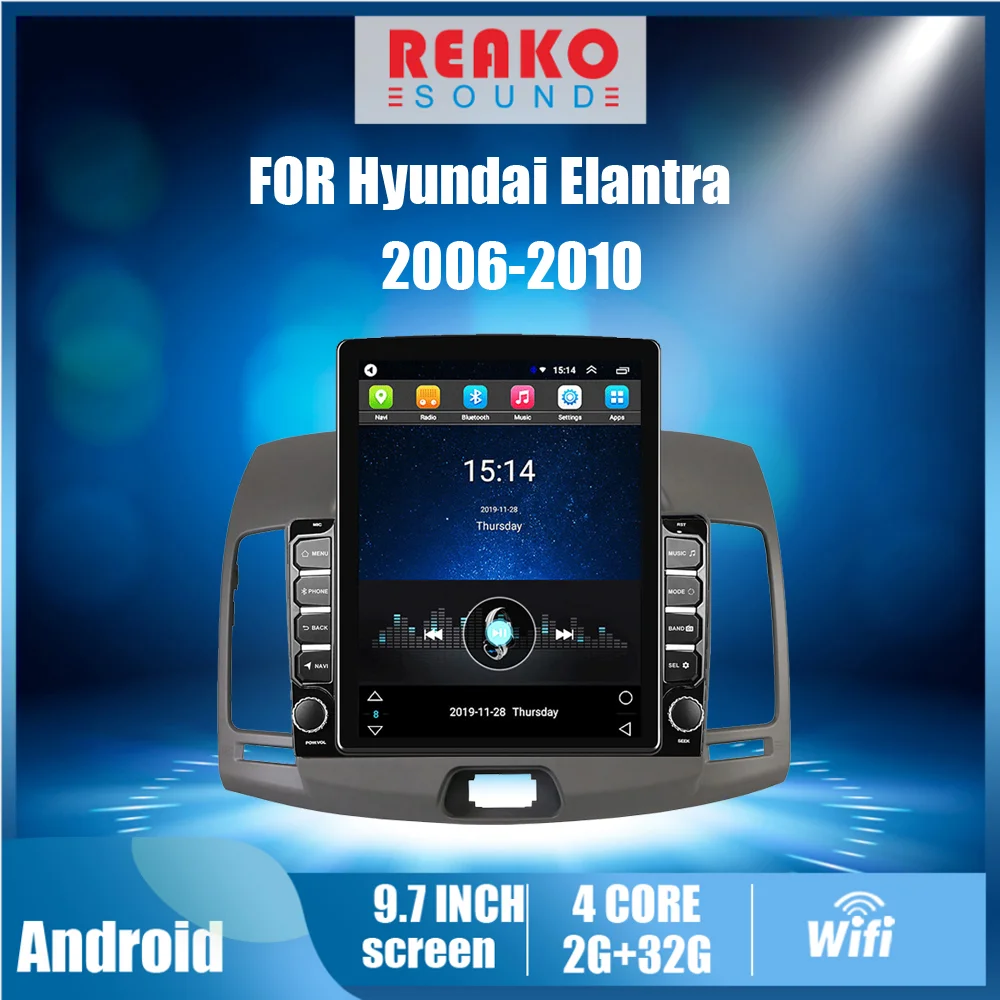 

For Hyundai Elantra 2006-2010 9.7" Android 2 Din 9.7" Tesla Screen Car Radio Audio Multimedia Video Player Wifi GPS Navigation