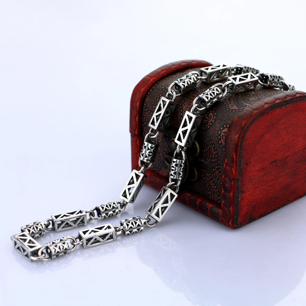 

Retro Thai Silver Men silver Jewelry New Fashion 7mm 56cm Solid 925 sterling Silver Necklace Genuine men necklace Jewelry Gifts