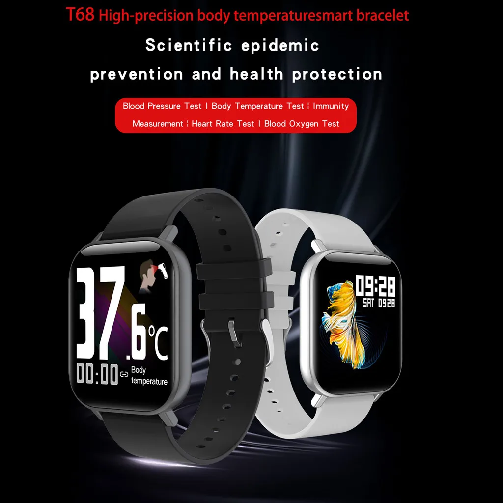Смарт-часы T68 с сенсорным экраном пульсометром и тонометром | Электроника
