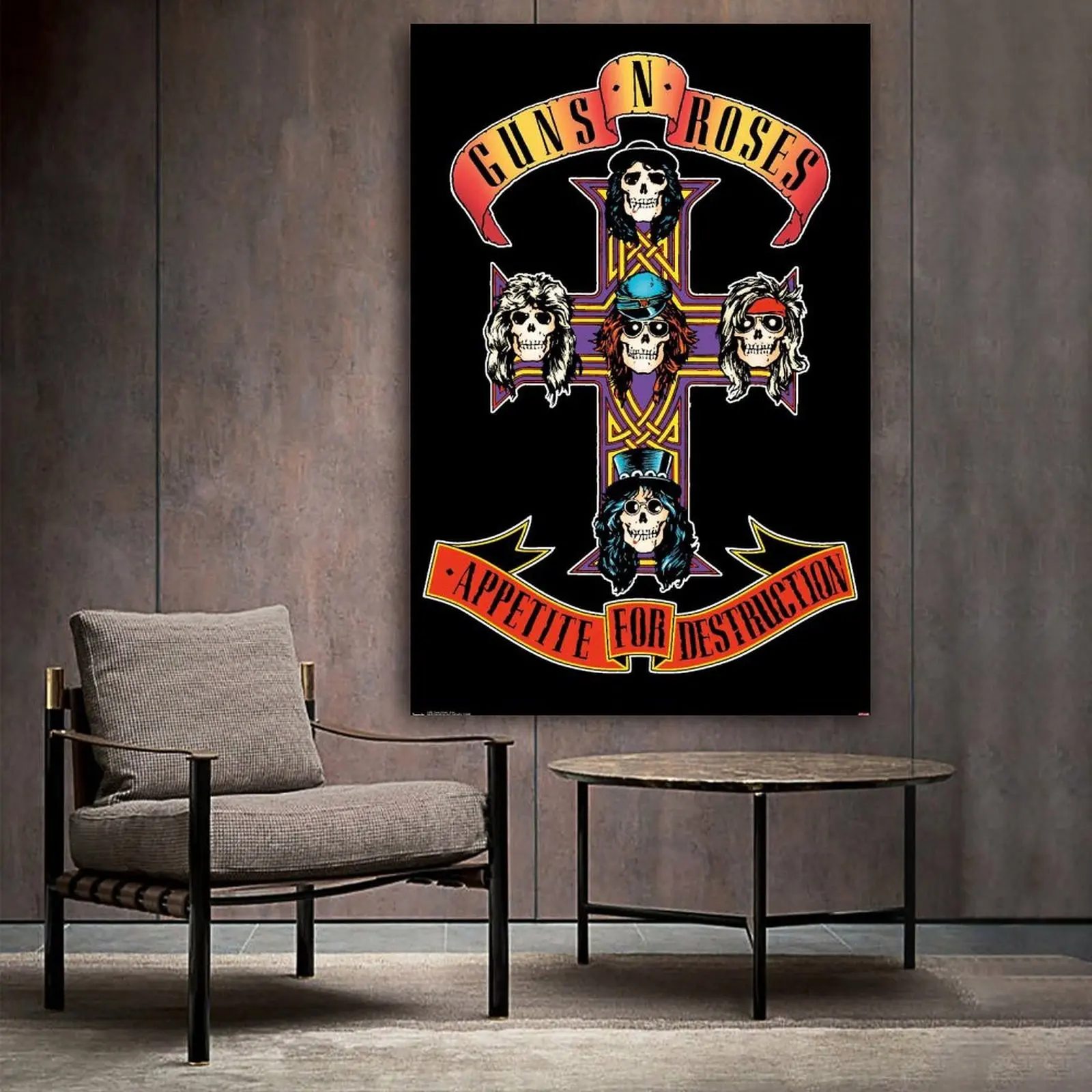 

Настенный художественный плакат Guns N' Roses-Cross на холсте, современный семейный Декор для спальни