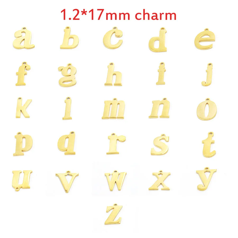 

100% Stainless Steel Alphabet Letters Charms Metal A-Z Alphabet Charm Letras Metalicas Mirror Polished Wholesale 26pcs