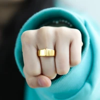 stainless steel round rings for women men fashion simple gold couple wedding ring korean jewelry gift bijouterie