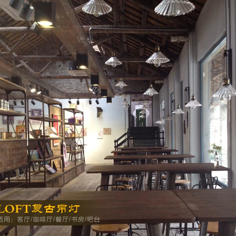 Винтажная промышленная Лофт ресторанная стеклянная подвеска для бара