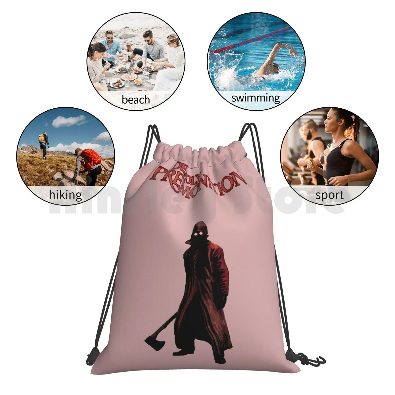 Дождевик убийца рюкзак сумка с кулиской для тренажерного зала водонепроницаемый