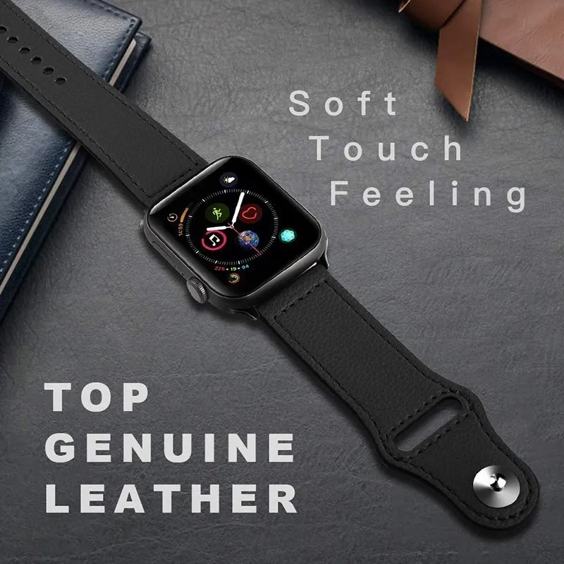 Ремешок из натуральной кожи для Apple Watch band 44 мм 4 3 iwatch 42 мм 38 мм 40 мм pulseira correa браслет умные часы аксессуары петля