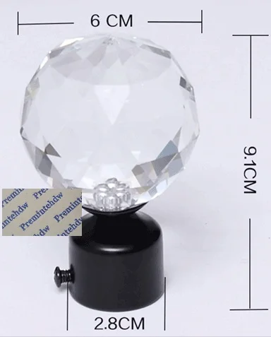 Black Crystal 2 шт./лот, белый, матовый, черный, Европейский, драпировка, занавеска, 28 мм, стержень, конец трубы, декоративная крышка, отделанные, выдалбливают, шар, кристалл, лист, Корона - Цвет: Black Crystal