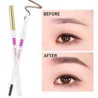 5 colors double head small triangle eyebrow pen waterproof eyebrow tattoo pencil cosmetic long lasting natural dark brown