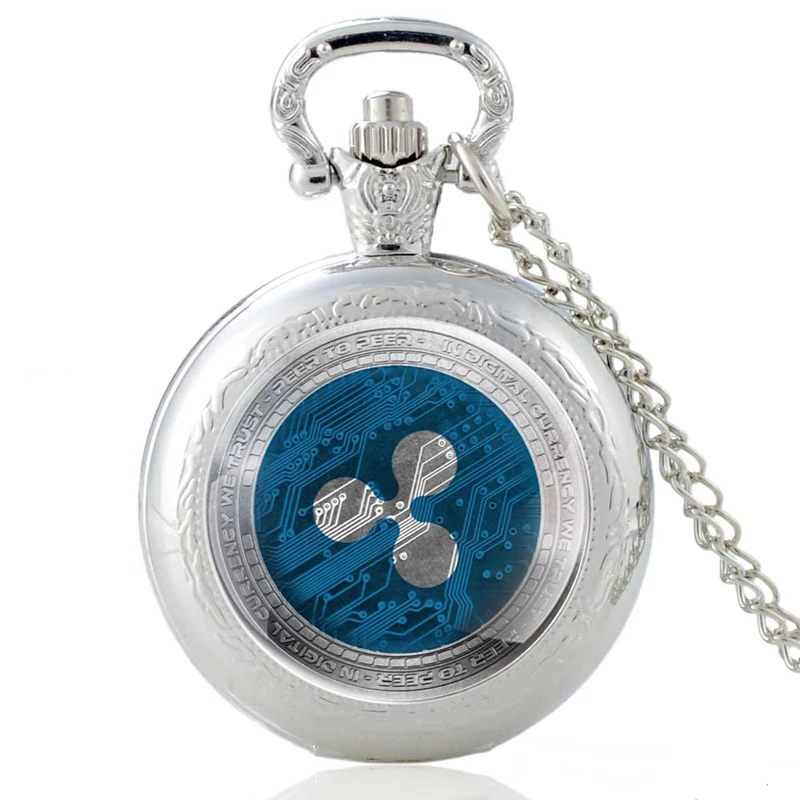 Модные дизайнерские кварцевые карманные часы со стеклянным кабошоном черные