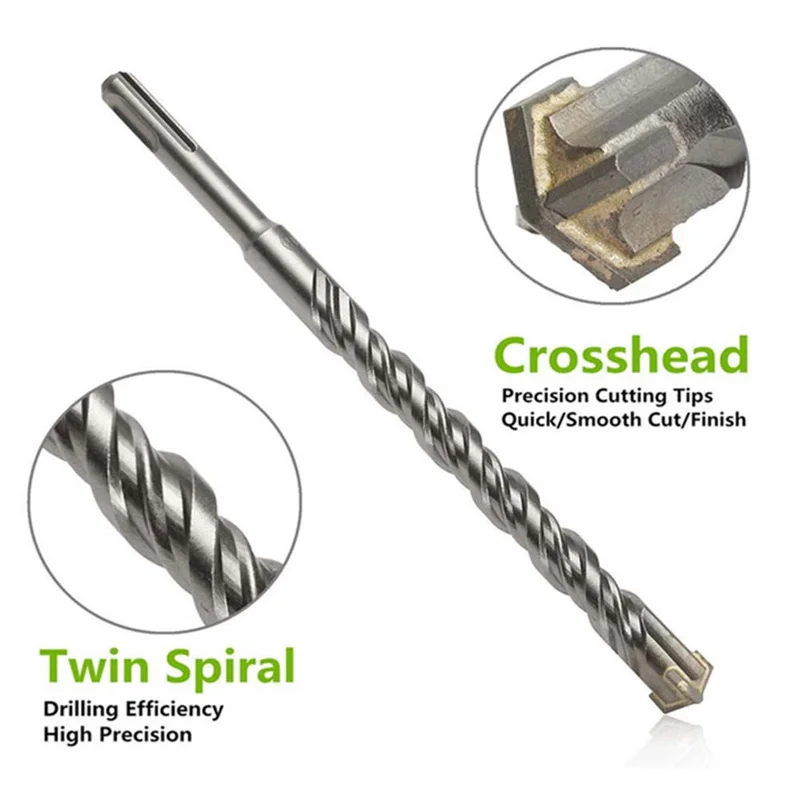 210 мм 14 SDS Plus Masonry Crosshead двойной спиральный молоток сверла|Сверла| |