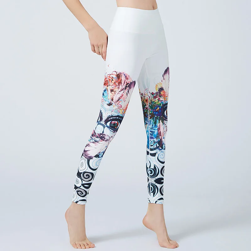 

SANDI Printed Sport Leggings Women Push Up Yoga Pants Fitness Gym High Waist Tights Stretch Sportswear Workout Running Leggings