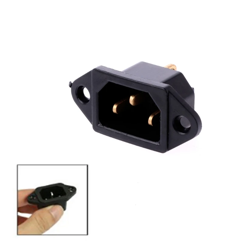 

10 Pcs/Set AC 250V 10A 3-Pin Terminal IEC320 C14 Inlet Power Plug Socket Black
