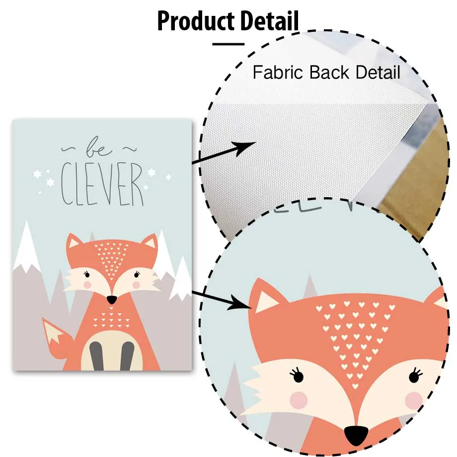 Мультфильм лиса Медведь Олень Сова цитаты стены искусства холст живопись