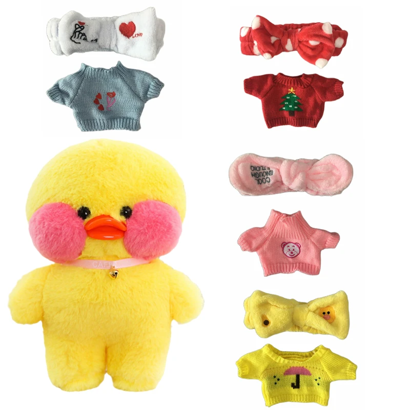 

30CM LaLafanfan Plush Toy Clothes and Accessories Yellow Duck Plush Dolls Bag Glasses Dolls Children's Toys Birthday Gifts