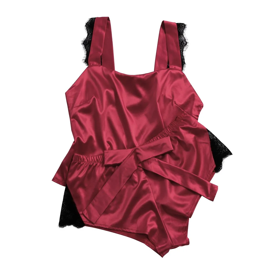 Летний новый сексуальный атласный Шелковый Камзол с полосатыми шортами без