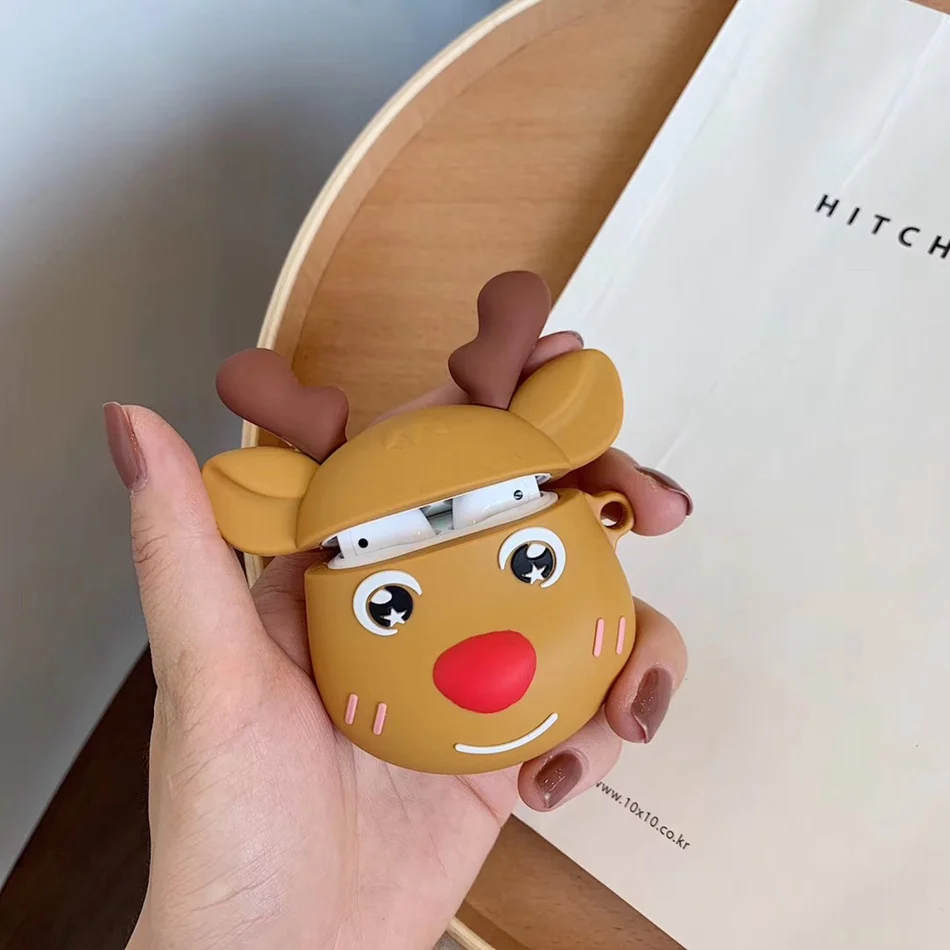 962 K Чехол для AirPods Apple, 3D чехол для наушников с рисунком стежка для Airpods 2, силиконовый чехол, забавные аксессуары, Защитные Чехлы, брелок - Цвет: 962 K