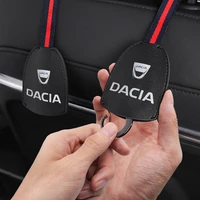 pu leather car seat back hooks portable hanging bag rack for dacia duster logan sandero lodgy stepway mcv 2 auto accessories
